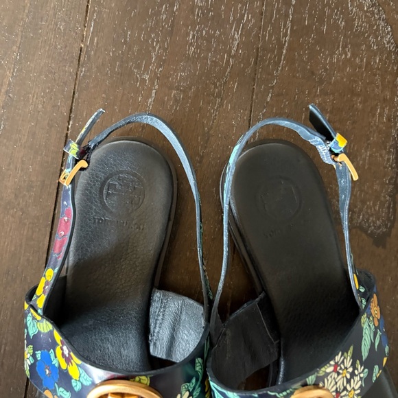 Tory Burch Benton 2 Flat Floral Thong Sandals Size 8 Luxury - Picture 5 of 12